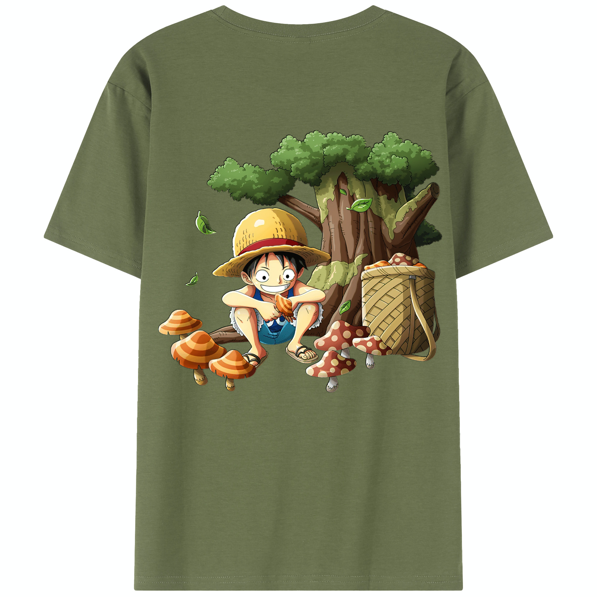 ワンピース モンキー・D・ルフィ ONE PIECE Monkey D. Luffy 綿100％半袖Tシャツ（背面プリント）
